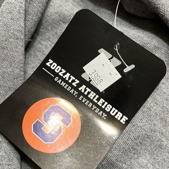 Syracuse University Asymmetrical Zip Gray Hoodie Sweatshirt Sz S/M NWT - Picture 5 of 12